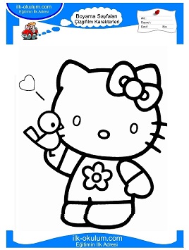 Çocuklar İçin Hello Kitty Boyama Sayfaları 